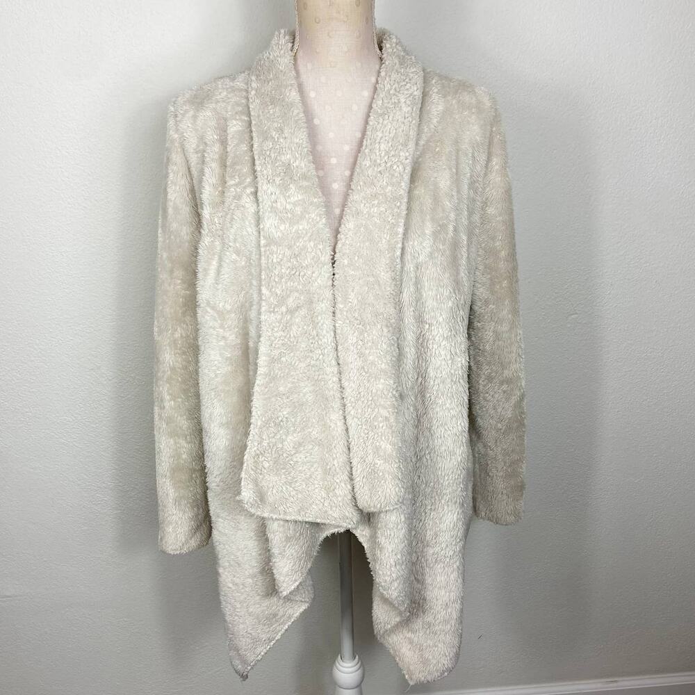 Altar'd State Faux Fur Jacket Size L Beige Cream Open‎ Front Shearling Cardigan